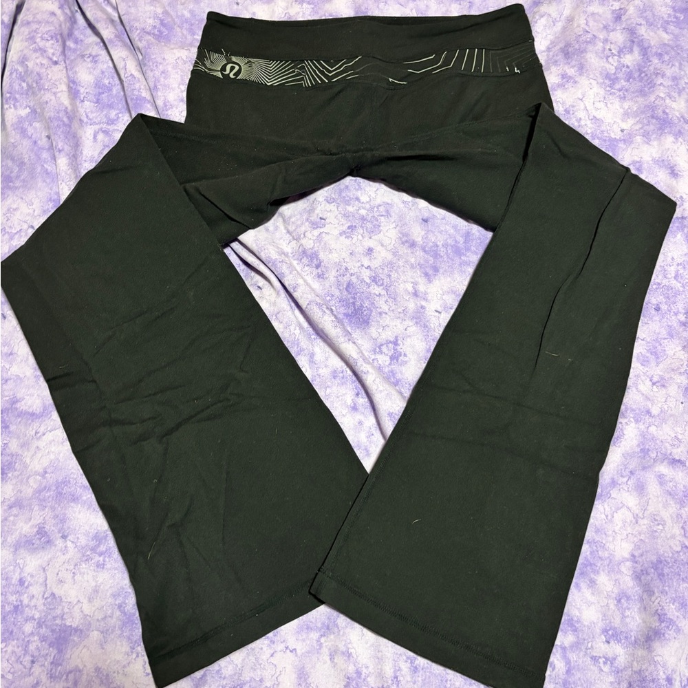 Lululemon Black Yoga Pants bell bottom boot leg